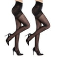 thumbnail image 1 of G&Y 2 Pairs Women's Control Top Pantyhose - 40D Sheer Tights Tummy Control Support Stockings, Black S, 1 of 6