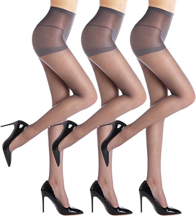 HUE Women's So Silky Control Top Sheer Tights With Invisible Reinforced  Toe, Black - 2 Pair Pack, 1 at  Women's Clothing store