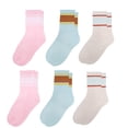 thumbnail image 1 of G&Y 6 Pairs Women's Crew Socks - Soft and Comfortably Athletic Striped Ancle Socks, Size 5-8, 1 of 6