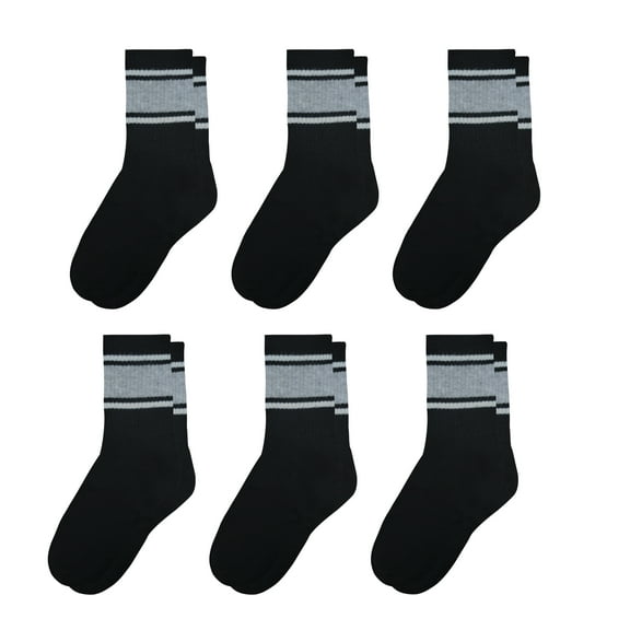 G&Y 6 Pairs Women's Crew Socks - Soft and Comfortably Athletic Striped Ancle Socks, Size 5-8