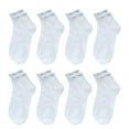 thumbnail image 1 of G&Y 8 Pairs Ruffle Socks for Women, Lovely Soft Frilly Crew Socks, 8White, Size 5-8, 1 of 5