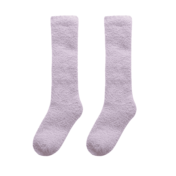 G&Y Cloud Touch Coral Fleece Sleep Socks for Women & Men - 2 Pairs Ultra Plush Warm & Cozy Non-Slip Bed Socks, Purple