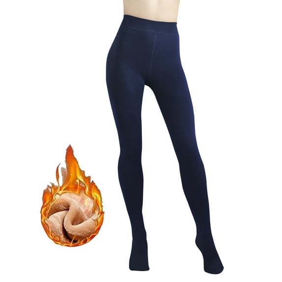 G&Y Fleece Lined Tights for Women -200D Therma Leggings Opaque Warm Winter Pantyhose, Navyblue M