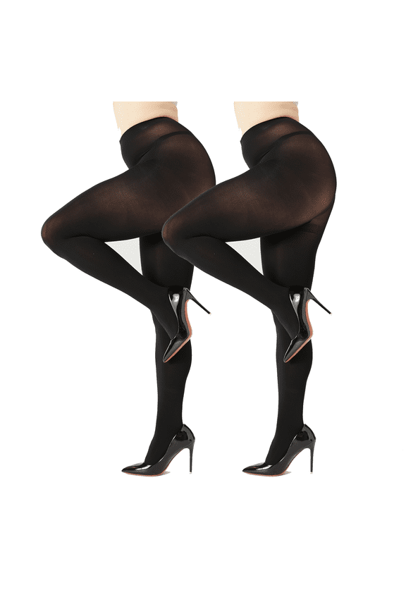 Plus Size Tights for Women, 20D/40D/60D/80D/100D Sheer to Opaque Pantyhose, Black 3XL