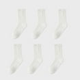 thumbnail image 1 of G&Y Ruffled Socks for Women, Casual Lace Ankle Socks, 6 Pairs, 6White, 1 of 4