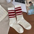 thumbnail image 1 of G&Y Striped Crew Socks for Women, Stretchy Casual Athletic Retro Novelty Socks, 3Pairs, Set 2, 1 of 7