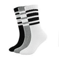 thumbnail image 1 of G&Y Striped Crew Socks for Women, Stretchy Casual Athletic Retro Novelty Socks, 3Pairs, Set 4, 1 of 7