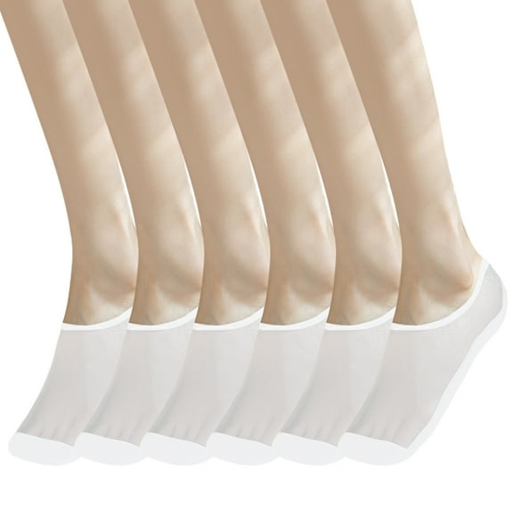 G&Y Women's Non-Slip Cooling No-Show Socks (5 Pairs), White, 5-8