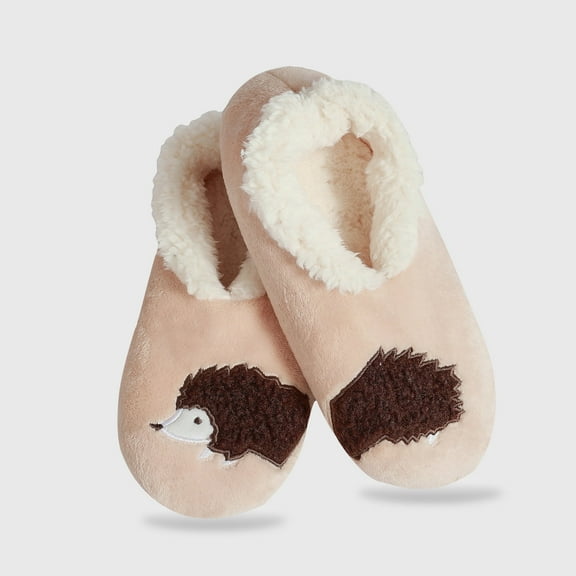 G&Y Women's Slipper Socks - Animal Pairable, Non-Slip Fuzzy Slipper Socks, Beige, L