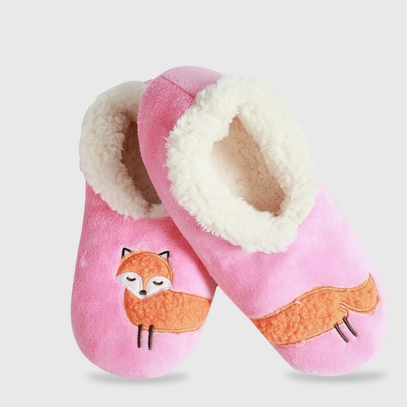 G&Y Women's Slipper Socks - Animal Pairable, Non-Slip Fuzzy Slipper Socks, Pink, L