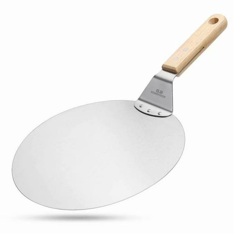 KitchenStar Pizza Paddle with Folding Handle (95 x 14 inches) | Metal Pizza Peel - Placement Turning and Retrieving Tool | Non-Perforated Pizza Spatul