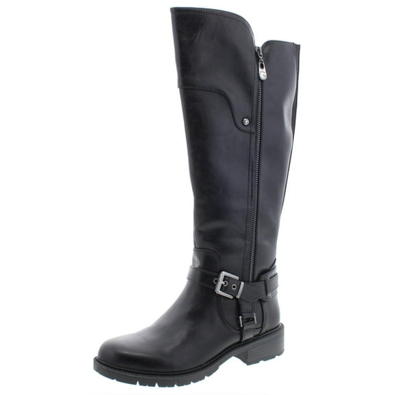 G by Guess Womens Tealin WC Faux Leather Riding Boots Black 7 Medium (B,M)