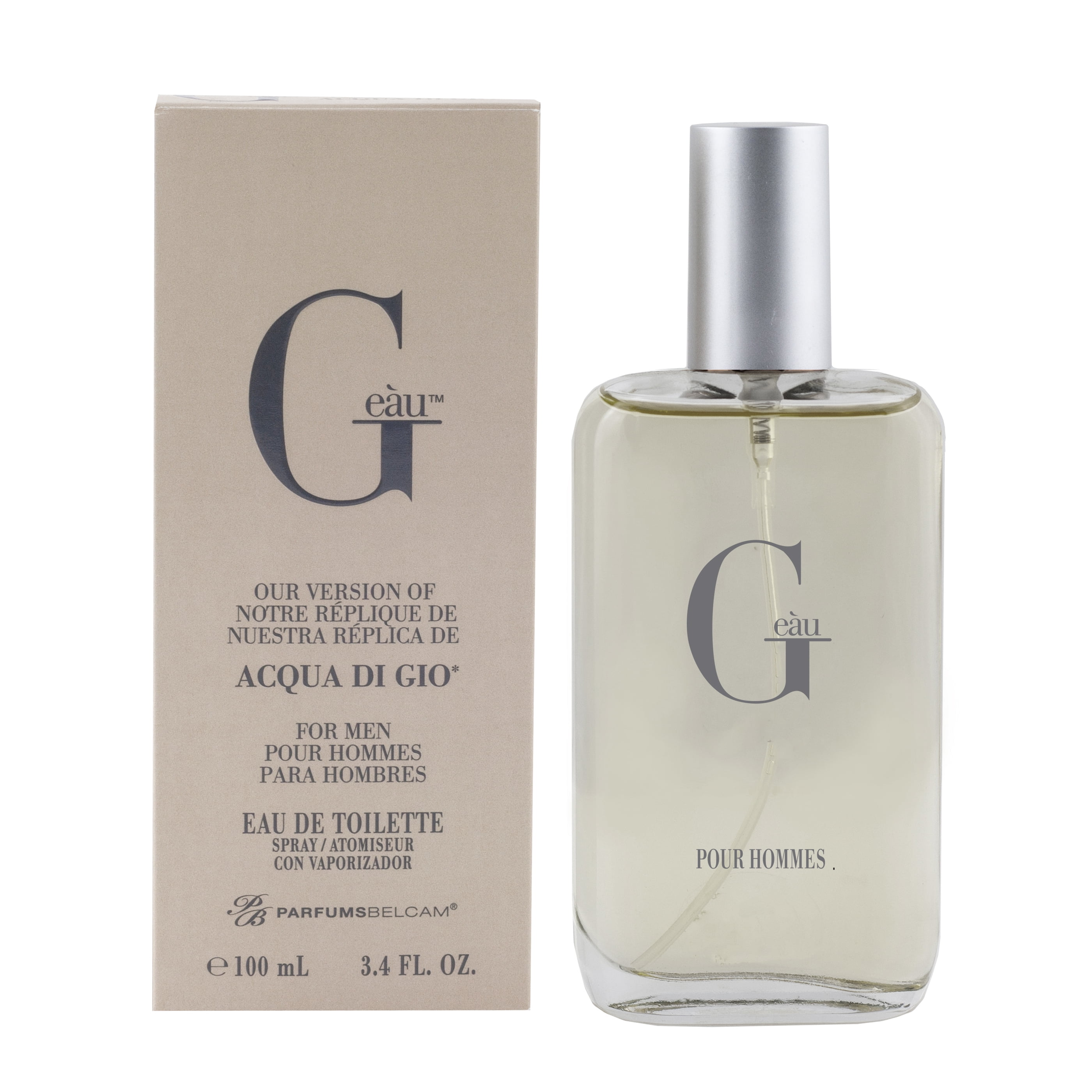 ParfumsBelcam Geau Eau De Toilette Spray, Mens Cologne, 3.4