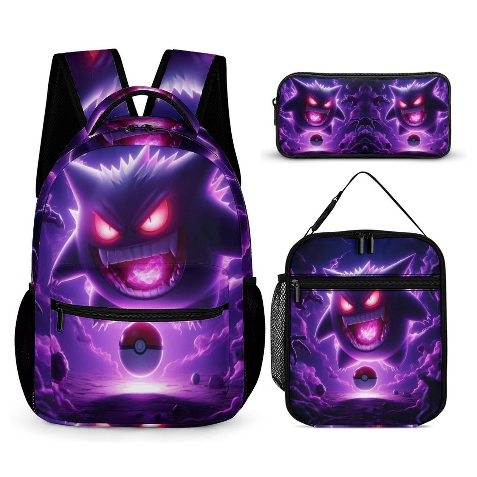 Cartoon Backpack Set, Large Capacity Computer Bag with Lunch Box And ...