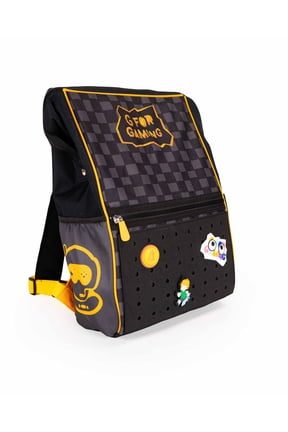 G for Gaming Black and Grey Backpack For Niko and Spacestation Gaming with 3 Shoe Charms to Customize Black Pop-In Panel