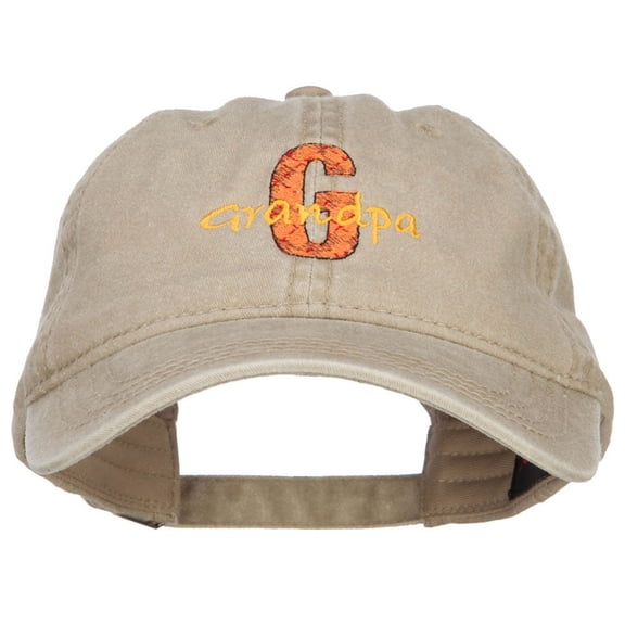 G for Grandpa Embroidered Washed Cap - Khaki OSFM