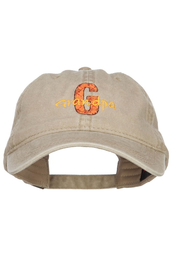 G for Grandpa Embroidered Washed Cap - Khaki OSFM