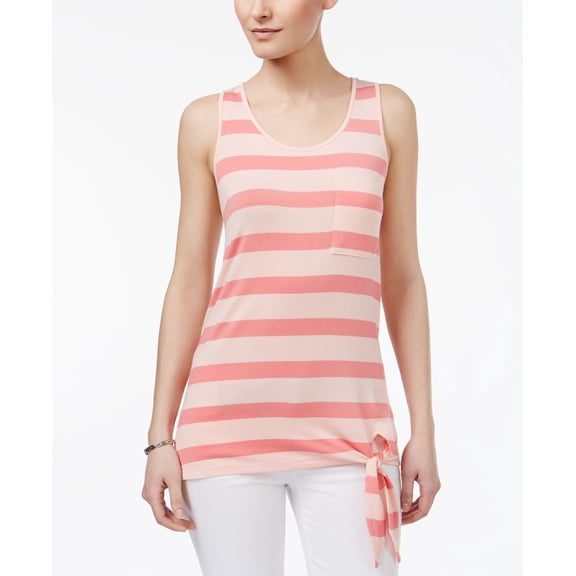 G.h. Bass Co. Striped Tie Hem Top Coral Bliss Combo M