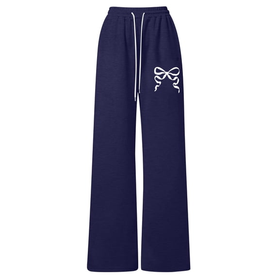 G`irl's Bowknot Baggy Sweatpants Lightweight Straight Leg Athletic Pants with Pockets