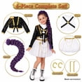 thumbnail image 1 of G'irl's Halloween Cosplay Costume, Pop Singer Costume, Sequin Jackets Skirts with Purple Braid for Birthday Party, 1 of 5