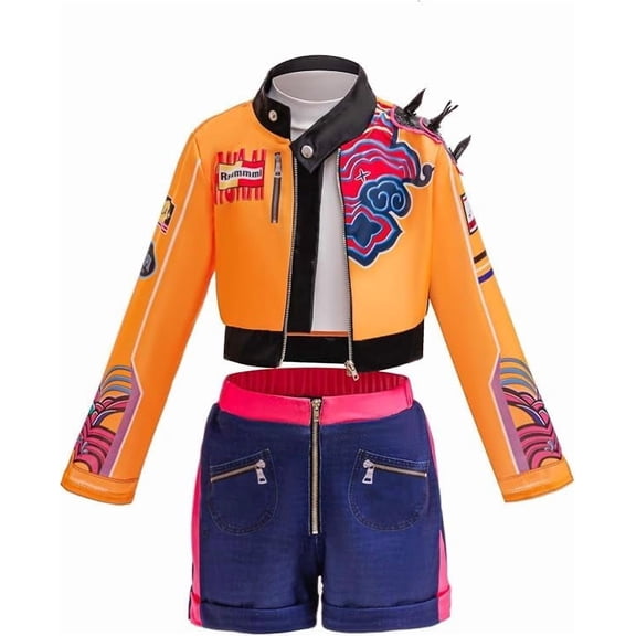 G'irl's Halloween Costume Idol Outfit Props, Popular Top & Pants Dress up Set, Luxury Costume Accessories for Cosplay Birthday, Events & Parties, Black & Yellow