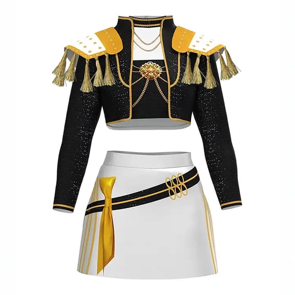 G'irl's Halloween Costume, Popular Singers Stage Performance Outfit, Jacket & Shorts Set for 3-12 Years Birthday Party Fancy Dress up & Halloween Cosplay Events