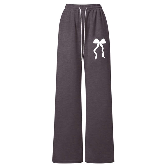 G`irls Bow Knot Loose Fit Straight Leg Jogger Pants With Back Pocket Comfortable Casual Athletic Trousers For Play And Everyday Wear
