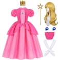 thumbnail image 1 of G*irls Halloween Princess Dress with Accessories, Blue Princess Dress with Wig Wand Crown Earrings and Star Earrings, 1 of 11