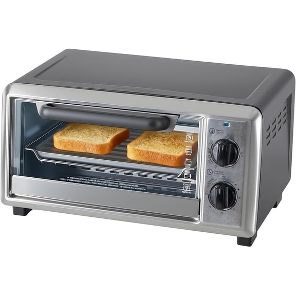 G-ocean Countertop Toaster Oven 10.6L, Bake, Toast and Broiler, 1000W, 30 Min Timer, with Backing Plate and Rack, Up to 400°F