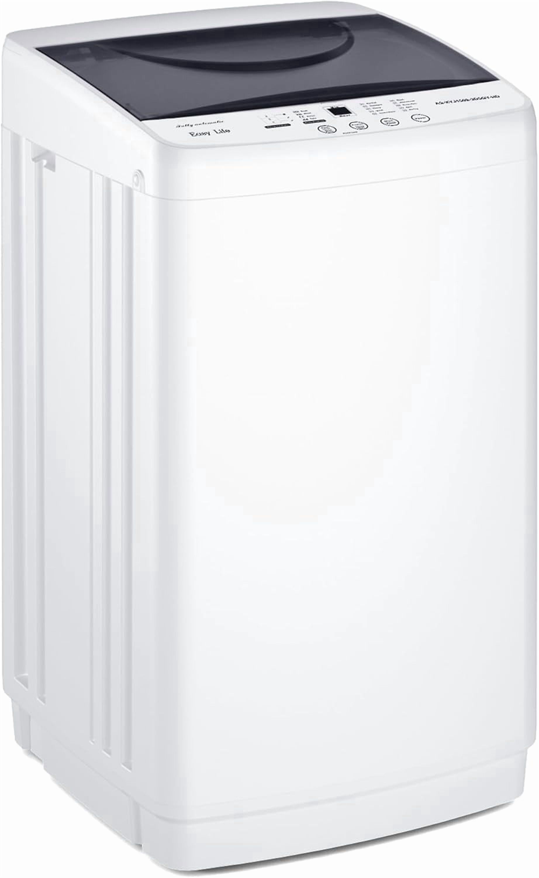 G-Ocean Portable Washing Machine, 1.06 Cu.ft/7.7lbs Full-Automatic Mini Compact Laundry Washer, Stainless Steel Drum, 10 Wash Cycles, Auto-Balance Detection for Home, Apartment, White