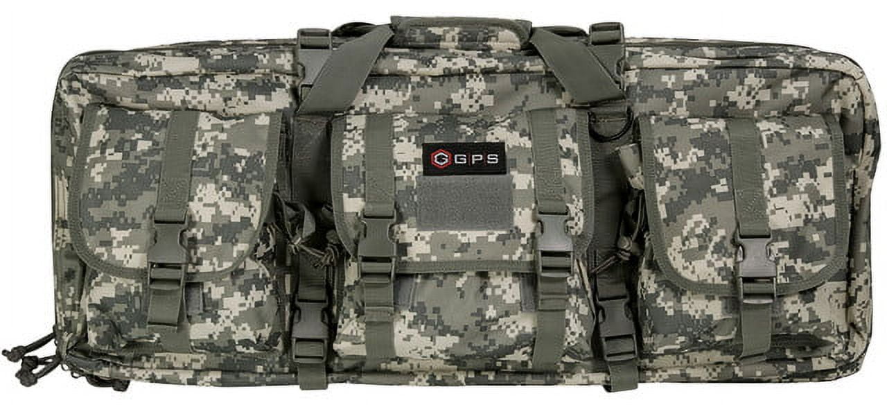GPS Double Rifle Polyester Case, 28 in, Hook and Loop Fastener, Lockable Zippers