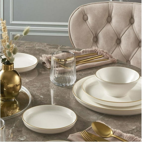 Güral Porselen - 100% PORCELAIN - Beng - Cream - 16 Pieces - Dinner Set