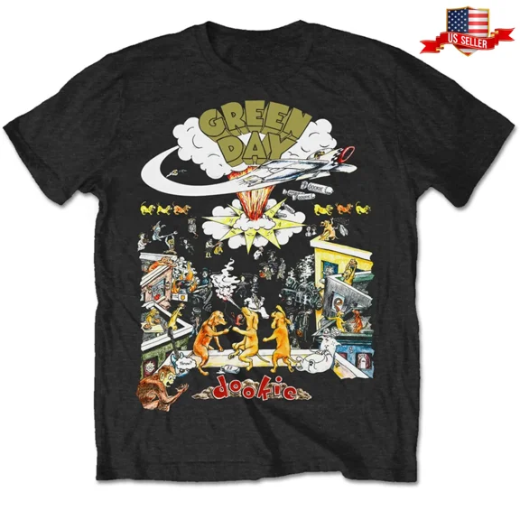 G.reen Day T Shirt 1994 Dookie Tour Black Mens Unisex Tee NEW Punk Rock