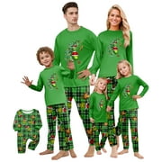 DEFTMENTKINGEN Green Family Christmas Pajamas Matching Sets, Merry Christmas Family Pajamas Christmas Print Family Hooded Long Sleeved Set Green Pjs Xmas, Pajamas for Family Couples Women Men Kids Baby