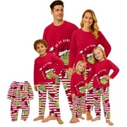 DEFTMENTKINGEN G.rinch Family Christmas Pajamas Matching Sets, Merry Christmas Family Pajamas Christmas Print Family Hooded Long Sleeved Set G.rinch Pjs Xmas, Pajamas for Family Couples Women Men Kids Baby