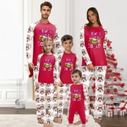 DEFTMENTKINGEN G.rinch Family Christmas Pajamas Matching Sets, Merry Christmas Family Pajamas Christmas Print Family Hooded Long Sleeved Set G.rinch Pjs Xmas, Pajamas for Family Couples Women Men Kids Baby