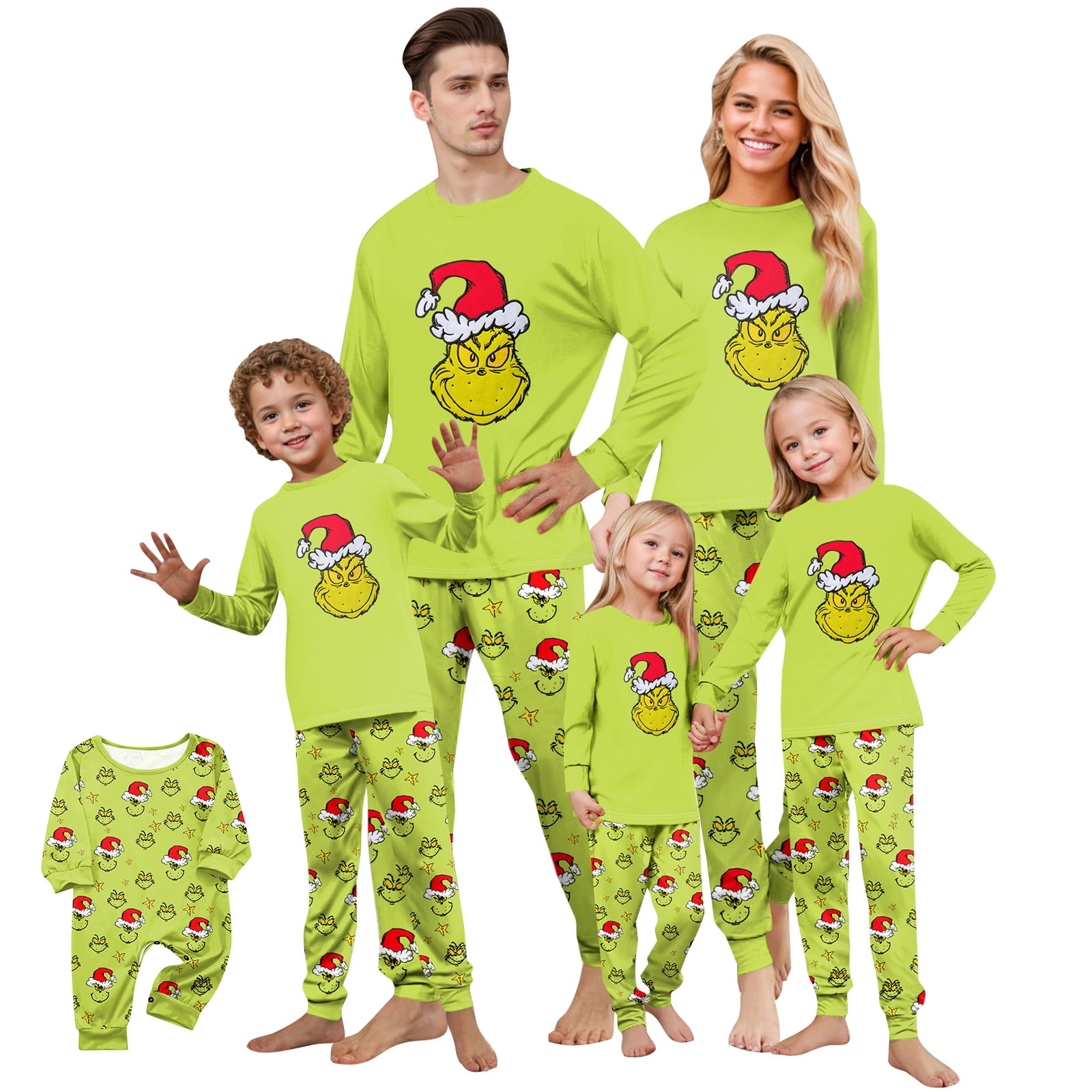 G.rinch Family Christmas Pajamas Matching Sets, Merry Christmas Family ...