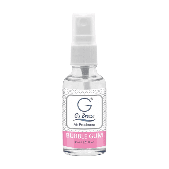 G’s Breeze Bubble Gum Air Spray – Fun, sweet candy aroma that revives any space with cheerful vibes.