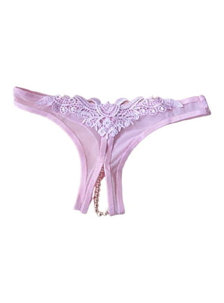 Lacy Line Sexy Open Crotch G-String Panties With Front Tassel
