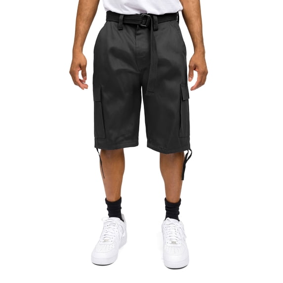 G-style USA Men's Belted Cargo Shorts 9AP10 - BLACK - 34
