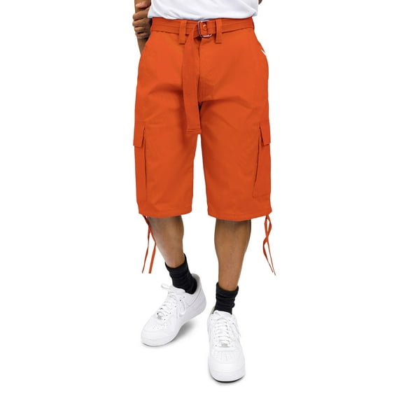 G-style USA Men's Belted Cargo Shorts 9AP10 - ORANGE - 32