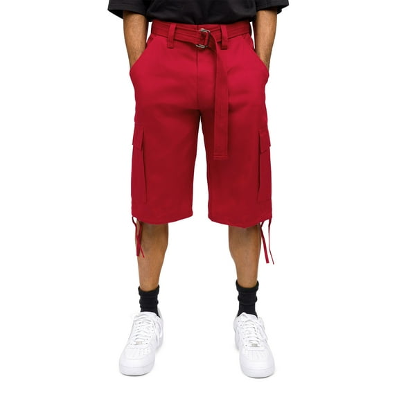 G-style USA Men's Belted Cargo Shorts 9AP10 - RED - 40