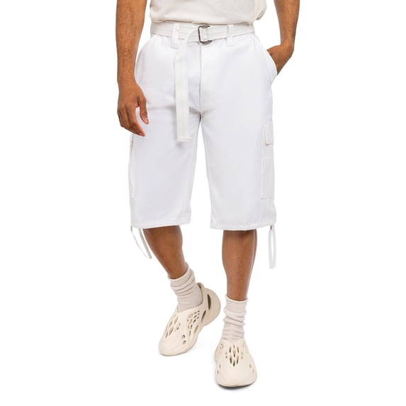 G-style USA Men's Belted Cargo Shorts 9AP10 - WHITE - 42