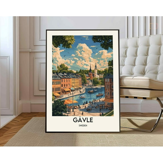 Gävle Poster, Gävlegävle Print, Gävle Photo, Gävle Poster Print, Gävle Travel Poster, Gavle City Sweden, Sweden Poster Wall Art, Modern Wall Decor, 16x24 UNFRAMED