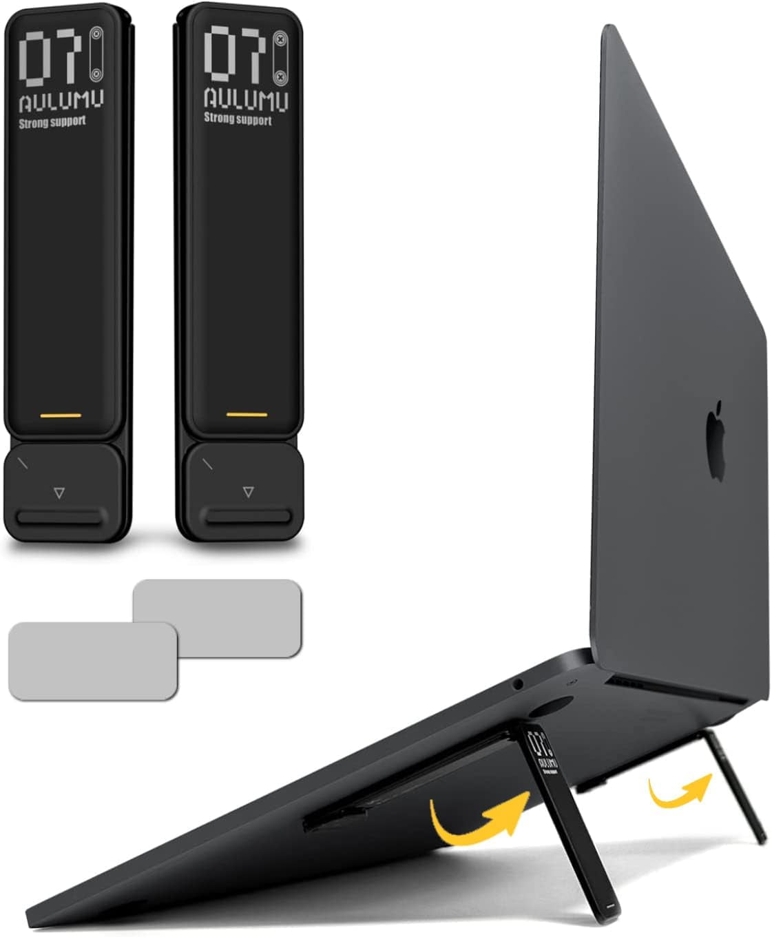G07 Pop Up Leg Stands Laptop, Super Portable Cooling Laptop Stand, Ergonomic Laptop Riser Lift for Desk for MacBook, All Laptops, Tablets, 8-20'', Black
