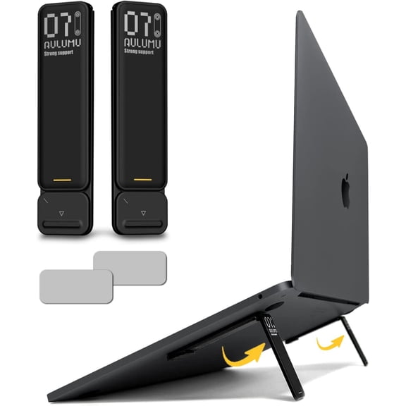 G07 Pop Up Leg Stands Laptop, Super Portable Cooling Laptop Stand, Ergonomic Laptop Riser Lift for Desk for MacBook, All Laptops, Tablets, 8-20'', Black