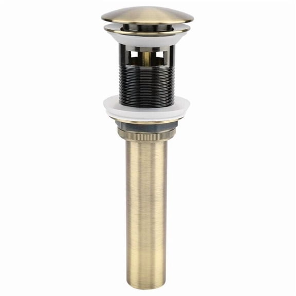 G1 1/4" Pop-up Retro Sink Plug Waste Click-clack Drain with Overflow Bronzed Brass Universal Sink Drainer Valve Basin Siphon - with Overflow