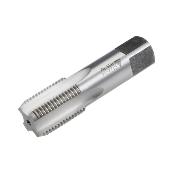 G1/2-14 Pipe Thread Tap, Machine Threading Screw Tap Right Hand, HSS Uncoated Straight Flute, H2 Tolerance