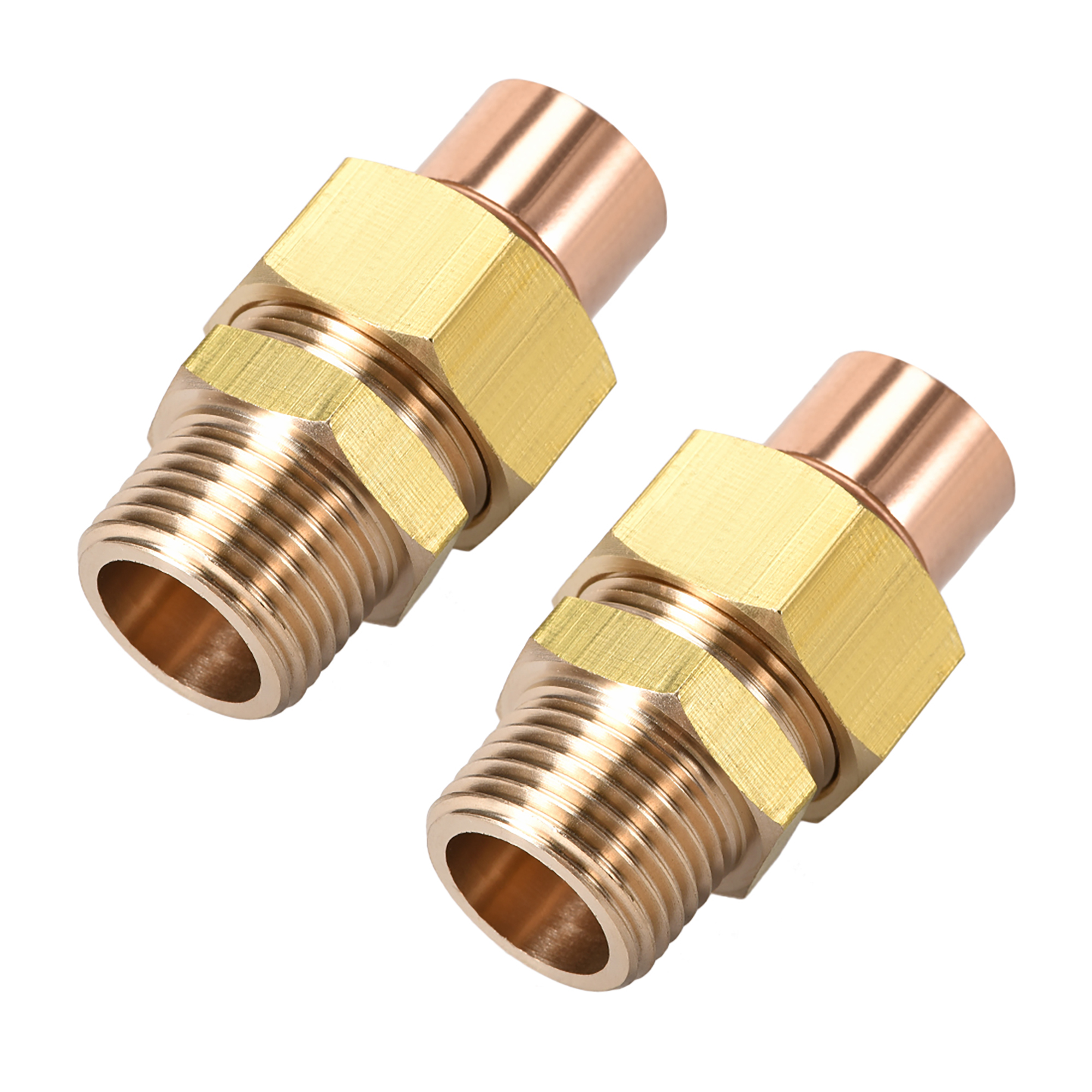 G1/2 Copper Union Fitting with Sweat Solder Joint to Male Threaded