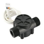 G1/2 Hall Effect Liquid Water Flow Sensor Switch Flowmeter Counter DC5V 1-30L/min Black YF-S201 4 Wires